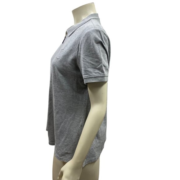 Tommy Hilfiger Womens Gray Polo Shirt With Quarter-Zip & Embroidered Logo L/G - Picture 3 of 6